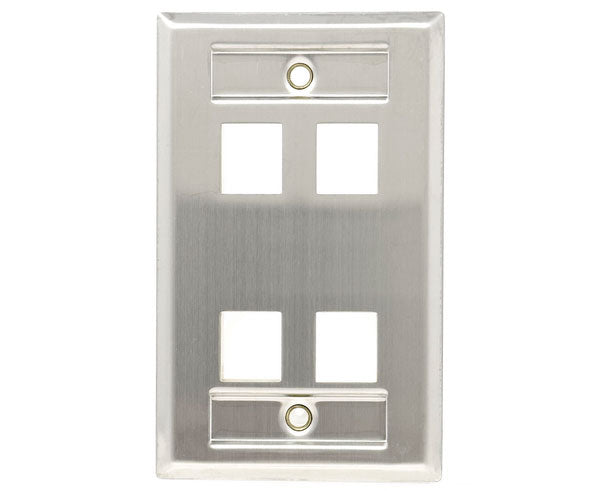 tainless Steel Keystone Wall Plate ID Window, 4-port