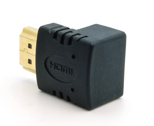 HDMI 90 Degree Right Angle Adapter, Male/Female, Gold Plated, 1080p