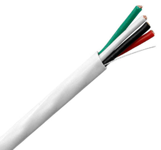 500 FT Speaker Wire, Audio Cable: Oxygen Free CMR, 16/2, 16/4, 14/2, 14/4 - white
