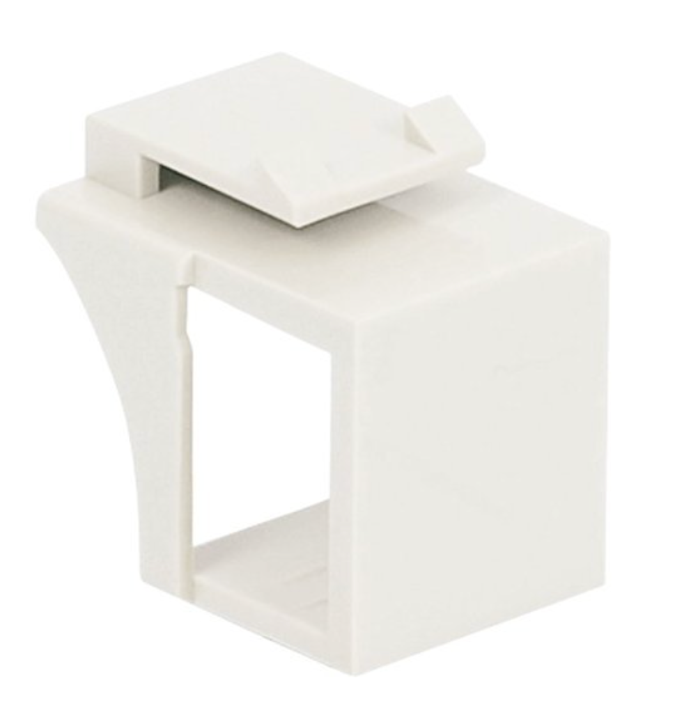 Blank Keystone Insert – Snap-In, White (Filler Cover for Unused Jacks)
