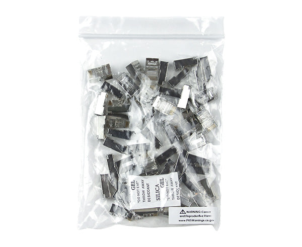 CAT5E Shielded RJ45 Connector - OD Under 6.5mm, 50/Bag