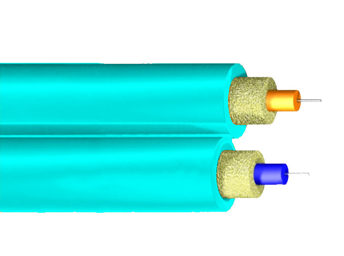 Duplex Plenum Fiber Optic Cable, Zip Cord, Multimode, OM4, 50/125, Corning Fiber