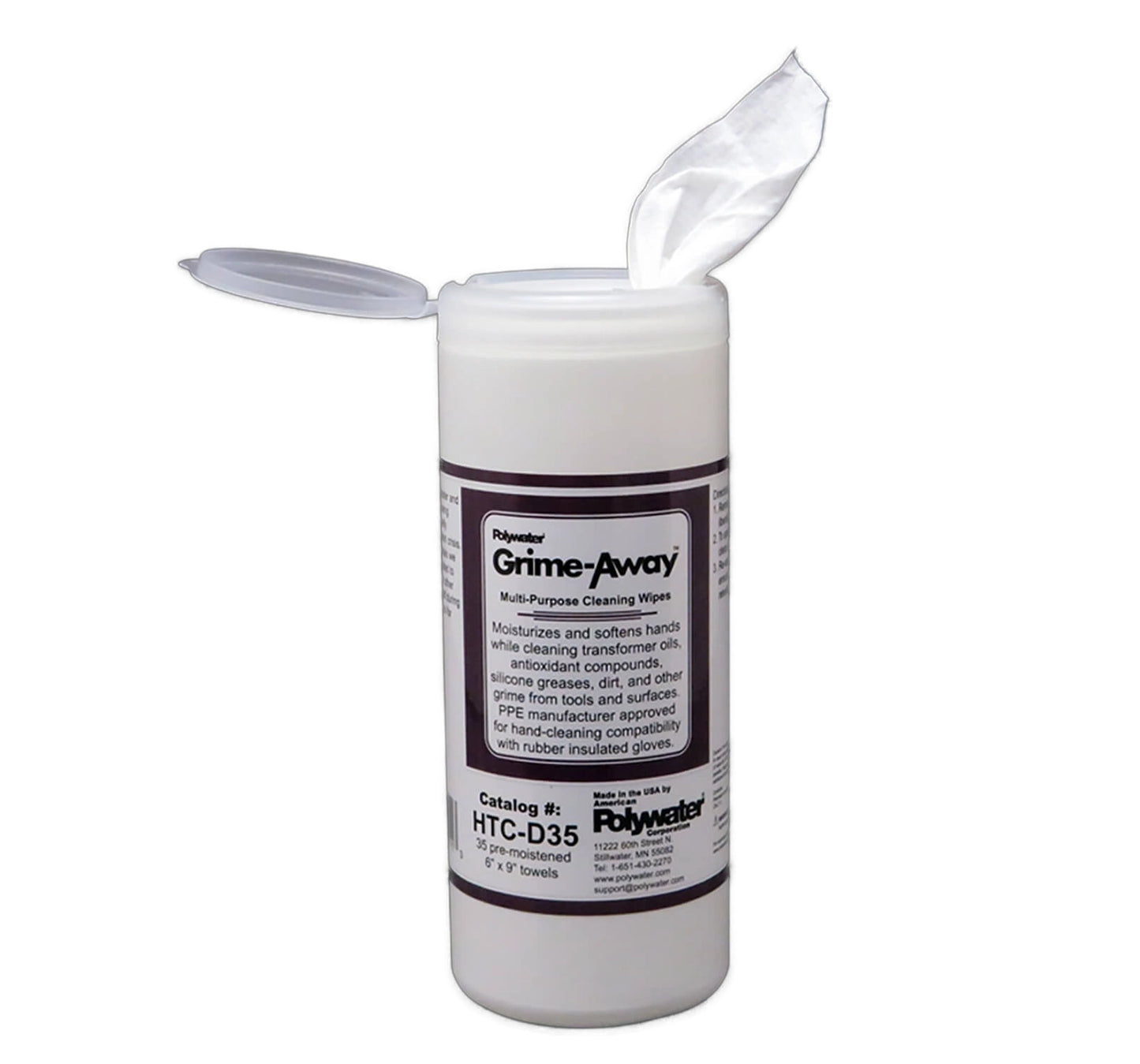 Polywater® Grime-Away™ Cleaning Wipes, TOOL AND HAND CLEANER