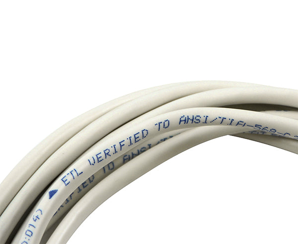 CAT5E Ethernet Patch Cable Shielded, Snagless Molded Boot, RJ45 - RJ45, White, 50FT