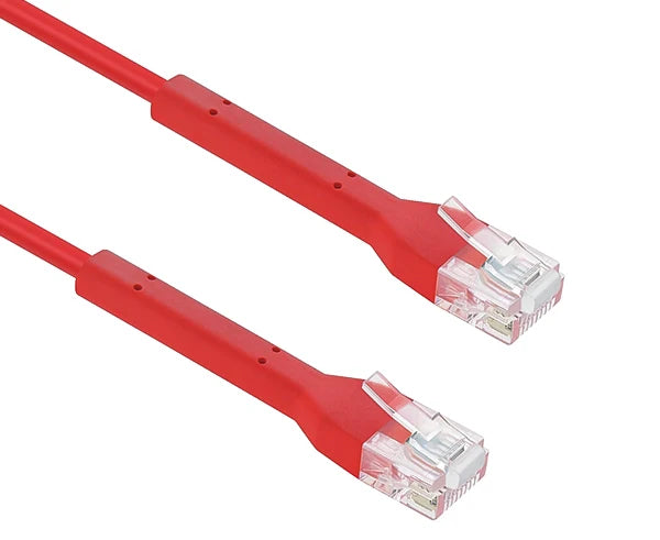 CAT6A Bendable Patch Cable, Flex-Boot, 28AWG, 10G - Red