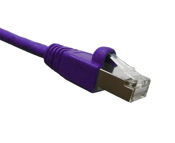 CAT6A 10G Ethernet Patch Cable, Shielded, Snagless Molded Boot, RJ45 - RJ45 - Purple