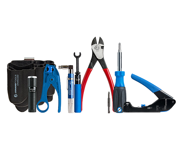 COAX Tool Kit with 360° Degree Compression Tool and 7/16" Torque Wrench - All products displayed side by side - Primus Cable