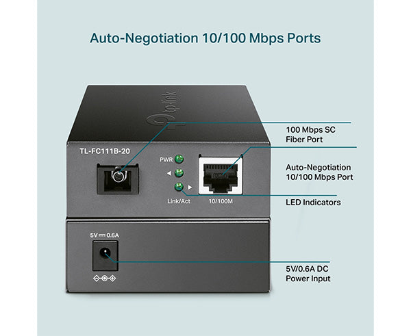 10/100 Mbps WDM Media Converter