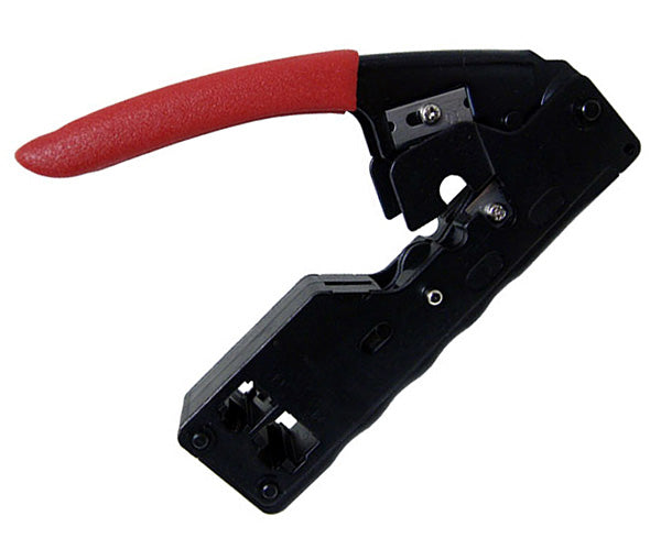 Tele-Titan Modular Plug Coax Crimping Tool, for RJ45 (8x8), RJ12 (6x6), RJ11 (6x4) Cables - Red handles - Primus Cable