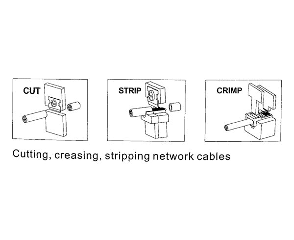Diagram of how to Cut Crease and Strip Network Cables Component Guide - Primus Cable 