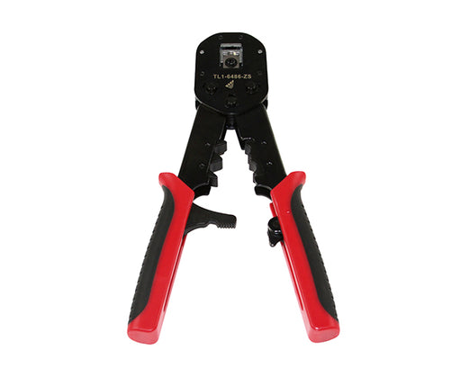 Red Ratchet Cable Crimp Tool for large OD easy Feed Plugs - Primus Cable Hand Tools