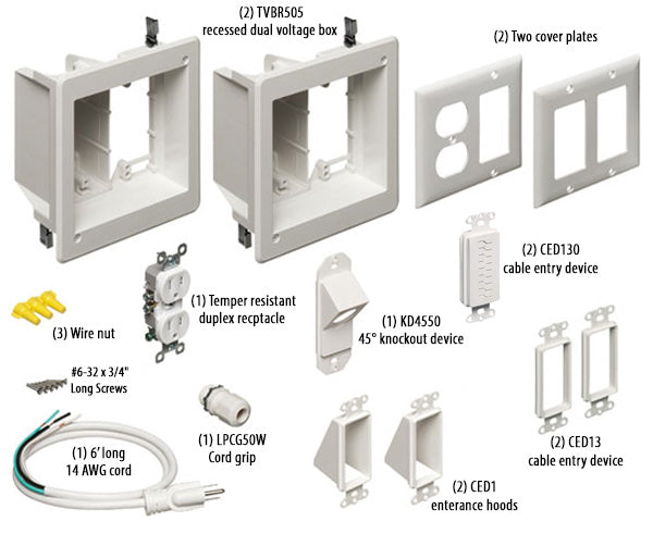 TV Bridge™ Complete, Easy-to-install Kit for Flat Screen TVs labeled