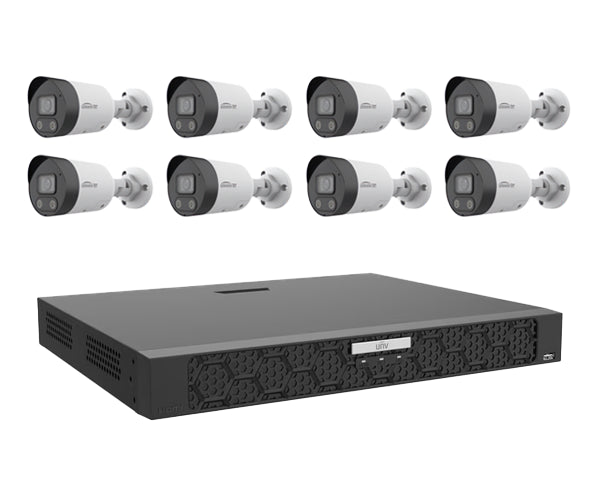 Uniview Tec - 5MP, DWDR, IR Bullet / 16ch, 16 PoE, 4K Resolution, H.265 NVR, 4TB