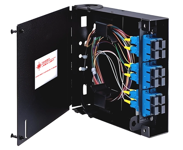 Wall Mount Fiber Patch Panel, Single Door, Up to 12 Ports