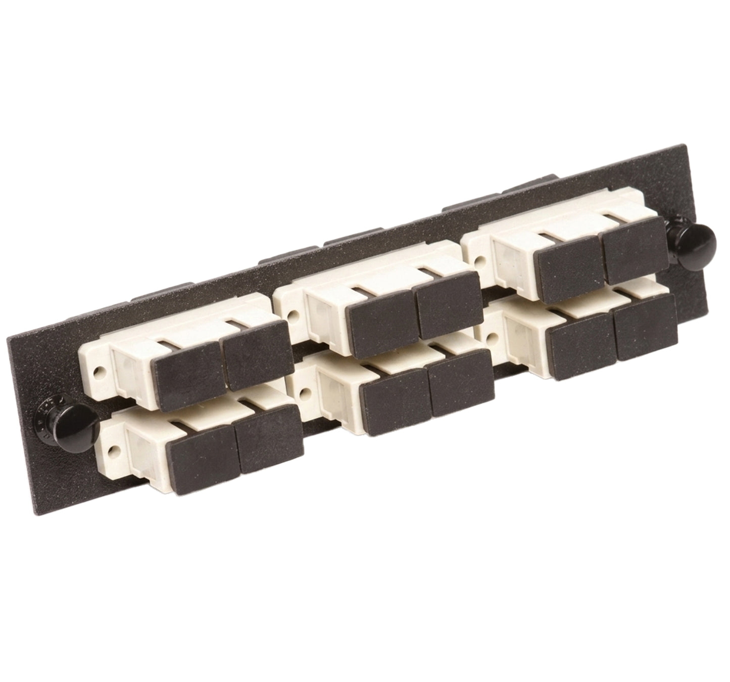 SC/PC Fiber Optic Adapter Plate with 6 Duplex Multimode Adapters