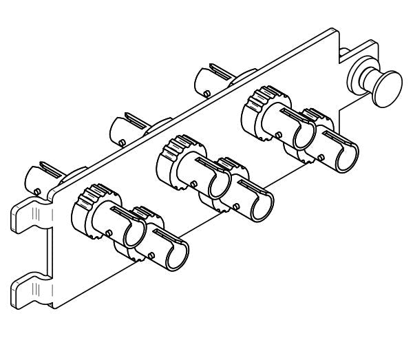 High Density Fiber Adapter Plate, Multimode/Single Mode, 6 ST Simplex Couplers