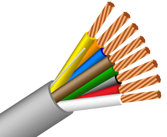 18/8 Alarm-Security / Audio Cable, CMR, Stranded (7 Strand) Unshielded, 1000' Gray