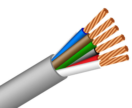 22/6 Alarm-Security/ audio Cable, CMR, Stranded (7 Strand) Unshielded, 500' Gray