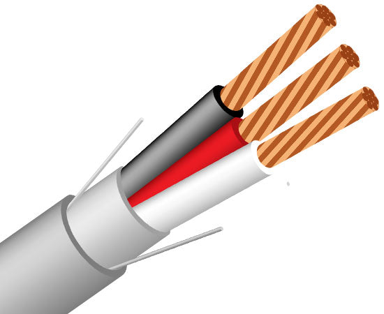 22/3 Alarm/ Audio-Security Cable, CMR, Stranded (7 Strand) Shielded, 1000' - Gray