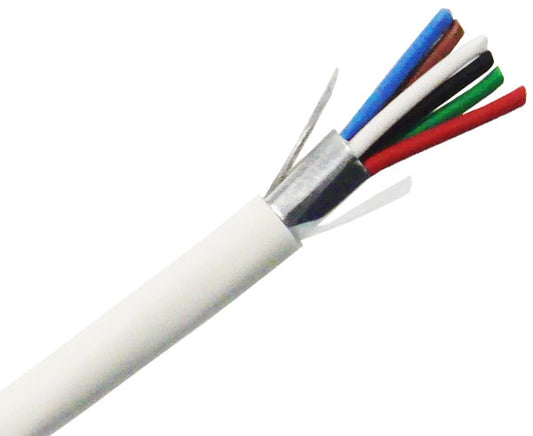 22/2 Alarm-Security/ audio Cable, CMP, Stranded (7 Strand) shielded, 1000' White
