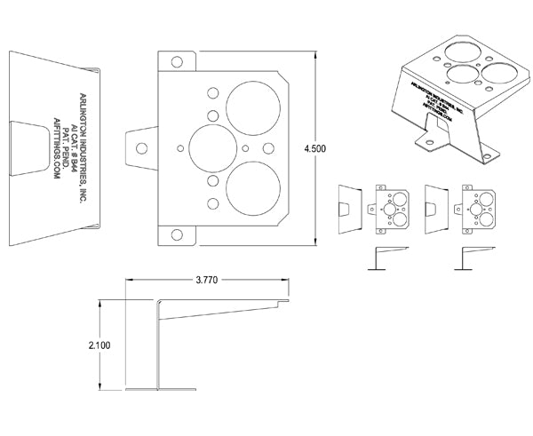 Steel Stand-Off Bracket Mount For Electrical Box