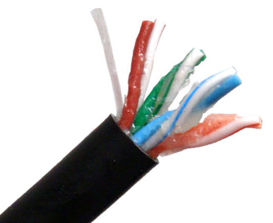 CAT5E Direct Burial CMX Cable Black Jacket - Black