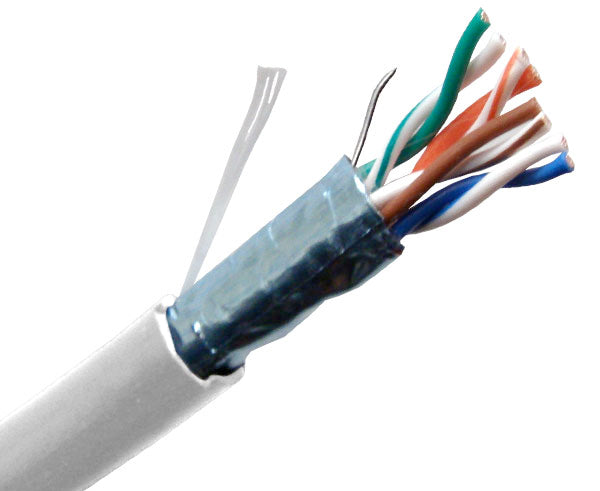 CAT5E 350MHZ Bulk Stranded Ethernet Cable, Shielded Twisted Pair CM, 24 AWG 1000FT