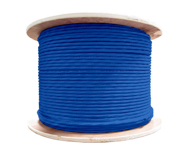 1000ft CAT6 Shielded Plenum Cable, 23AWG Solid Copper - Blue Spool