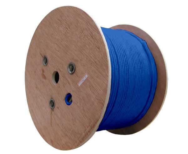 1000ft CAT6 Shielded Plenum CMP Cable, 23AWG Solid Copper - Blue Spool