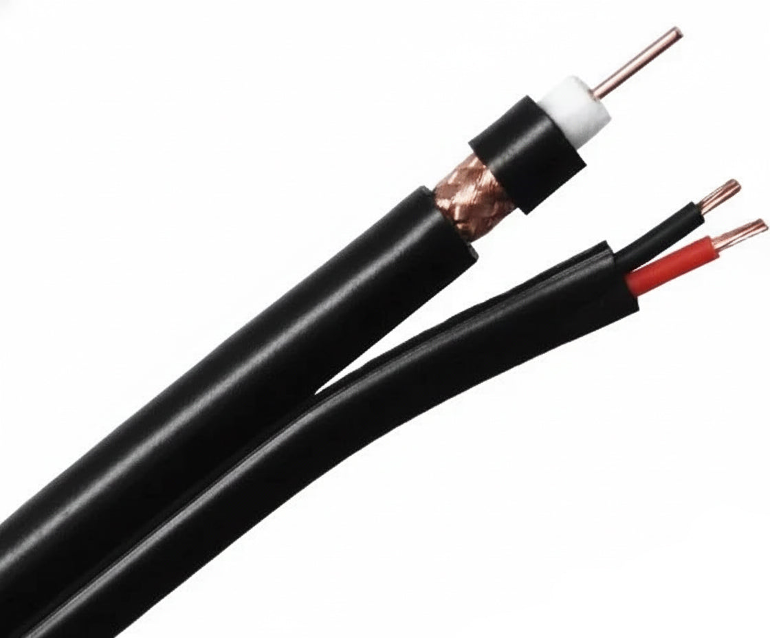 RG6 Siamese Coax Cable, 95% BC Braid, 18/2 Power Cables and 18 AWG BC Conductor