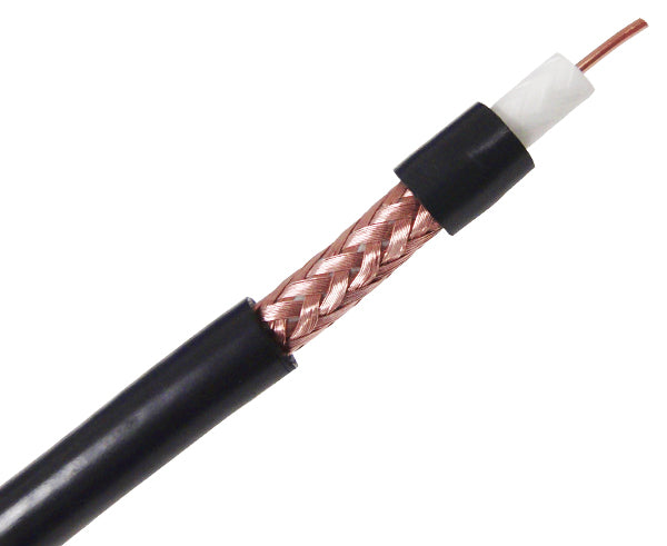 RG6/U 18 AWG CATV Coaxial Cable PVC, 60% AL Braid Shield-Black-1000'