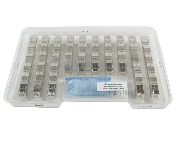 Case of Shielded RJ45 Connectors for CAT6, CAT6A Solid and Stranded Cable