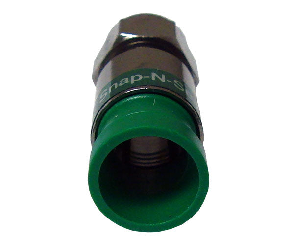 Plenum Quad Shield Pro Snap N Seal Universal F-Type RG6 Coax Cable Connector - Green Ring
