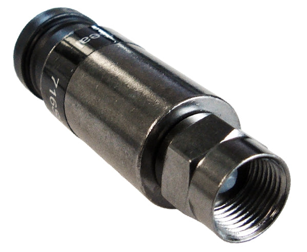 F-Type Male RG11 Coax Cable Connector ProSNS TM Universal Hex Head 7/16in, Black Ring