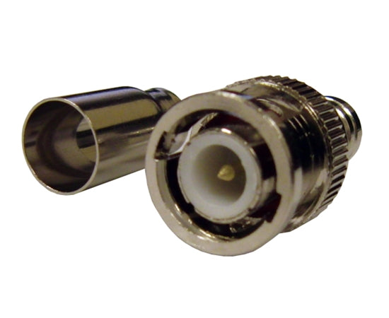 BNC RG59 Crimp-On Male Connector for Coax Cable, 2pc (Connector/Ferrule)