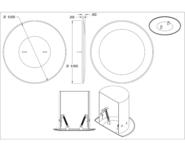 9" Spring-Mount Ceiling Cover Plate