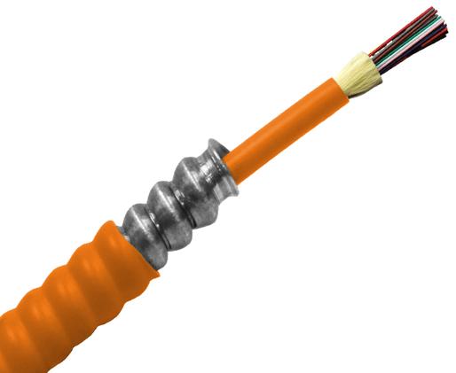 Armored Distribution, Plenum Fiber Optic Cable, Multimode OM1, Corning Fiber, Indoor, OFCP (Per Foot)
