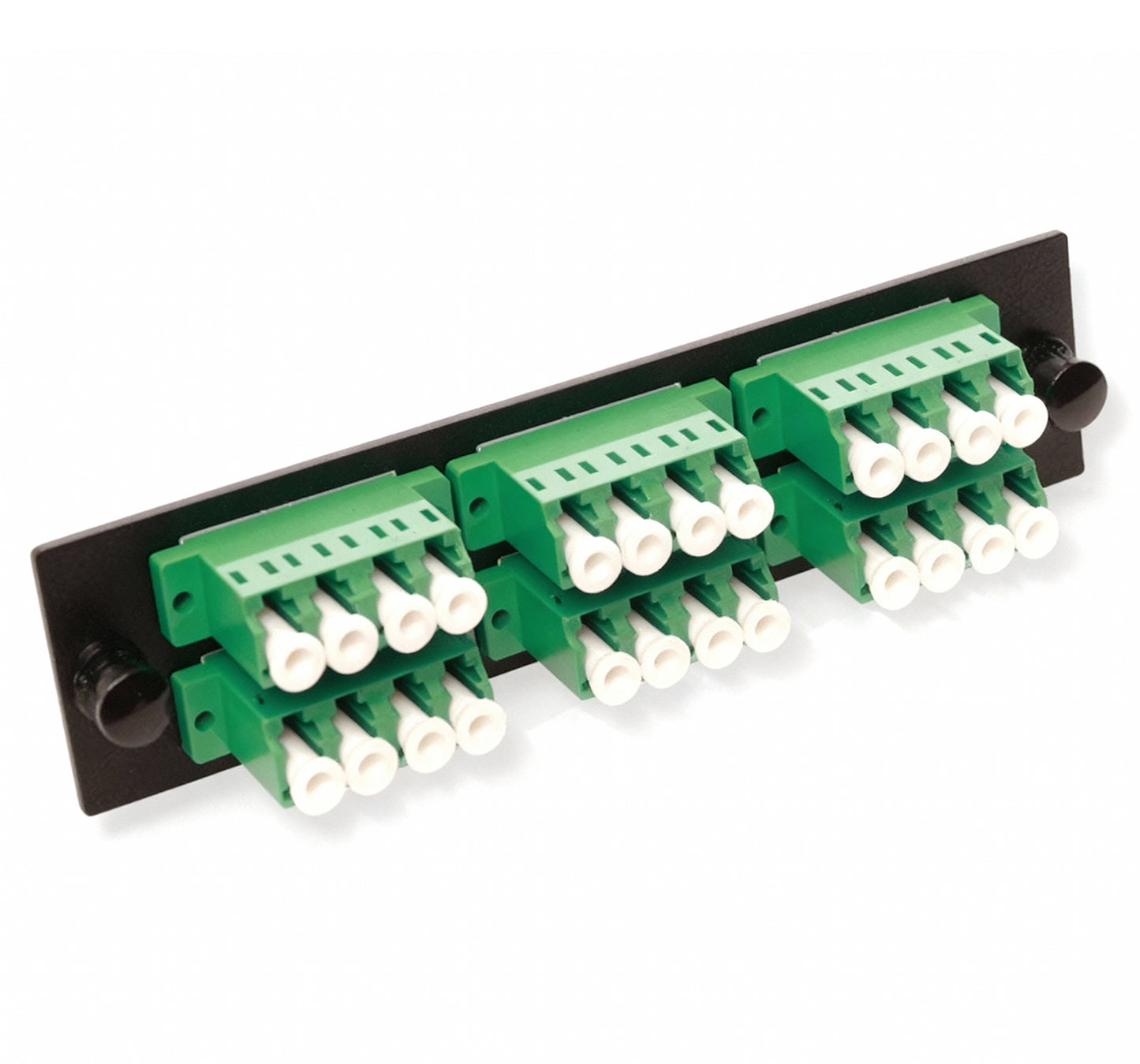 LC Fiber Optic Adapter Plate with 6 Quad Single Mode APC Adapters