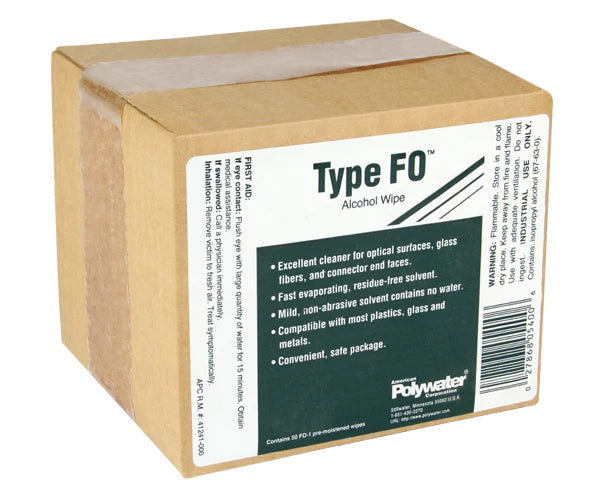 Alcohol Fiber Optic Cleaner Type FO - Foil Pouch Wipes (50/Pk)