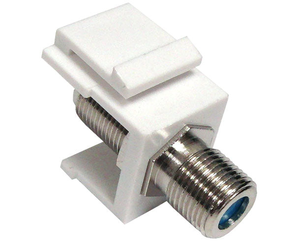 F-81 Coax Keystone Insert, White/Ivory, 3GHz, Female to Female