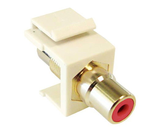 RCA F/F Keystone Modules For Wall Plate angled view - red