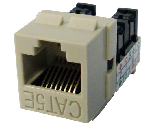 CAT 5E Keystone Jack, MIG+ High Density CAT 5E Jack - Almond