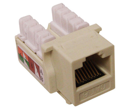 CAT 6 Keystone Jack, U-Style Ethernet Data Jack - Ivory