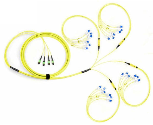MTP Breakout Cable, MTP to LC, Single Mode, 48 Fiber, 9/125, Plenum Rated