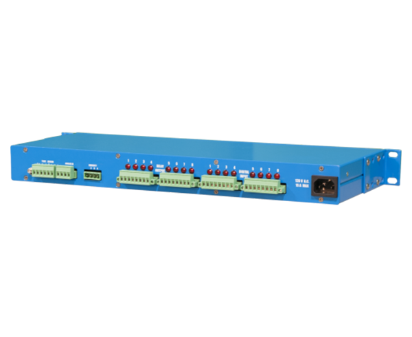 Smart Tracker Rack Mount NEMA Rated PDU, 60Hz - Back of blue mount - Primus Cable