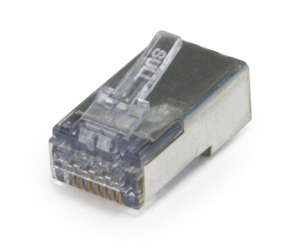 ezEX™44 RJ45™ Shielded CAT6/6A Connector for .039"- .044" Conductors, Internal Ground