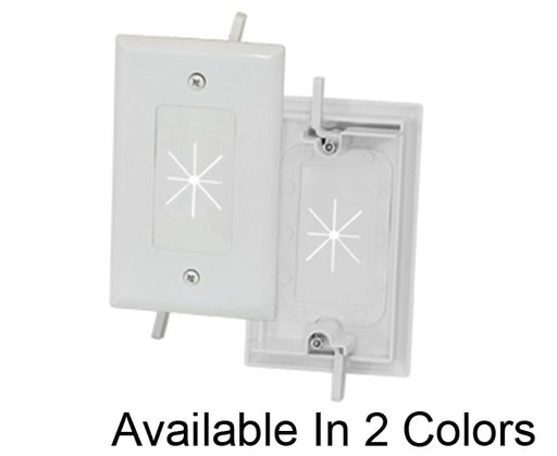 1-Gang Feed-Through Wall Plate with Flexible Opening - White