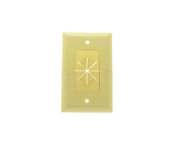 Feed-Through Wall Plate, Split, w/ Flexible Openings