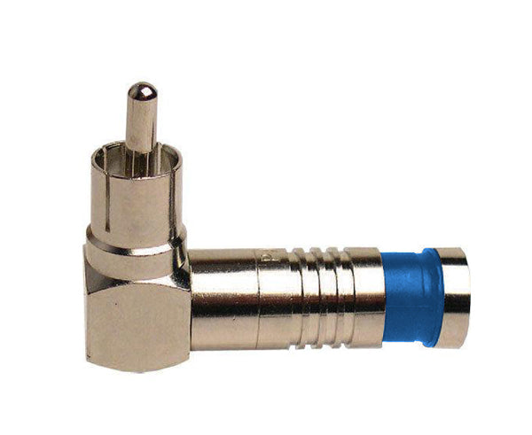 RCA RG6 Quad Right Angle Nickel SealSmart Coaxial Compression Connectors