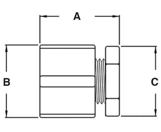 3-Piece Zinc die-cast Coupling Rigid IMC Diagram